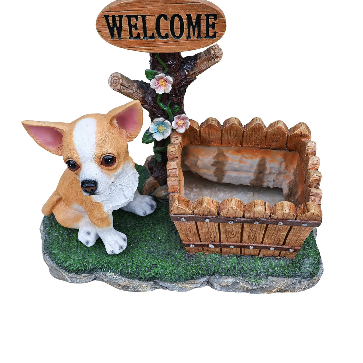 Sitting Chihuahua Dog Planter Statue