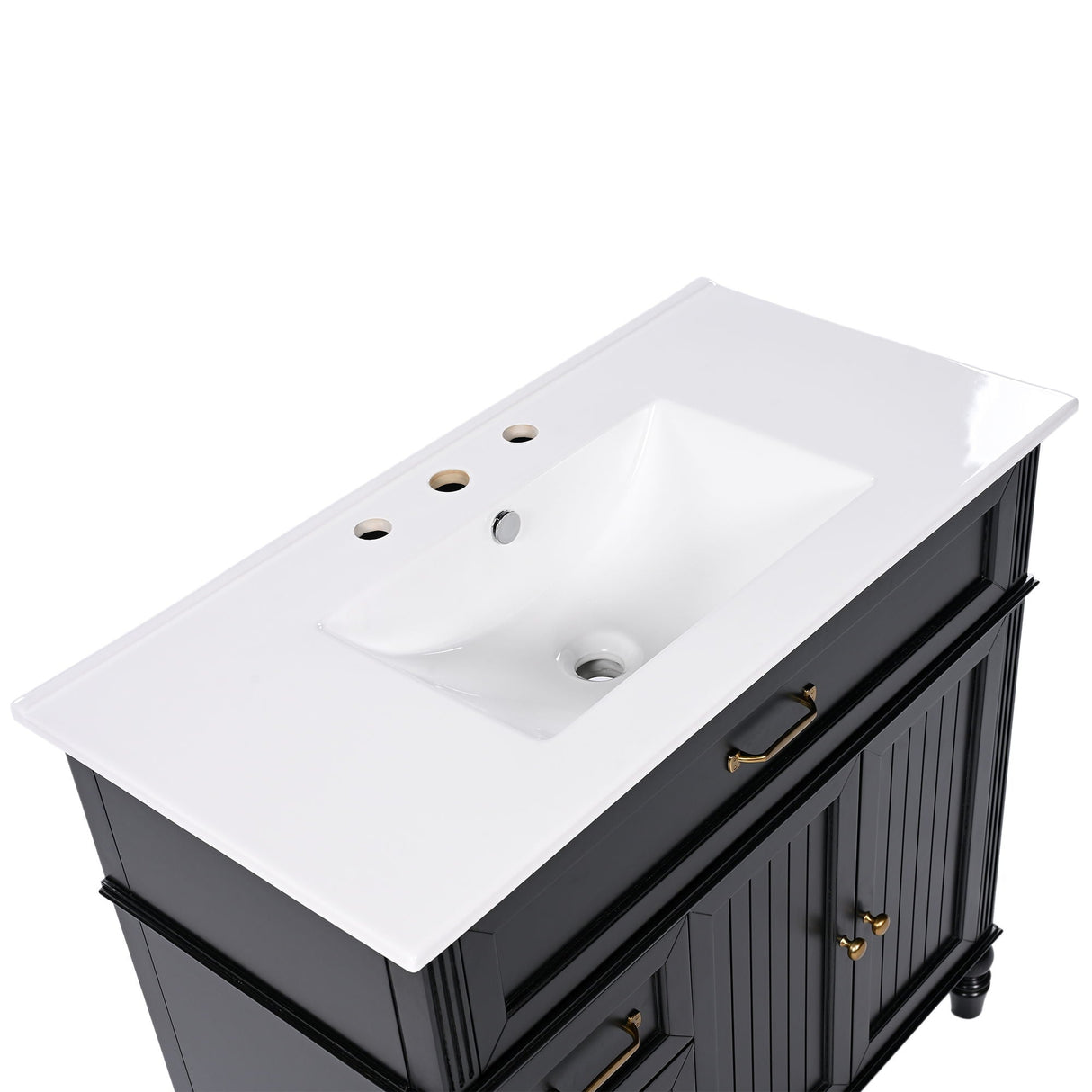 Bathroom Vanity With Sink, 2 Doors 2 Drawers, Freestanding Design