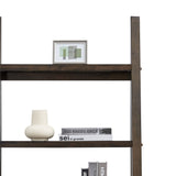 5-Tier Rubber Wood Bookshelf Ladder Storage Rack