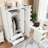 Multifunctional Wardrobe with 2 Doors and Convertible Desk