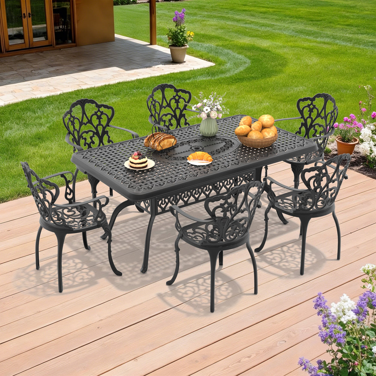 7-Piece Cast Aluminum Patio Furniture Set