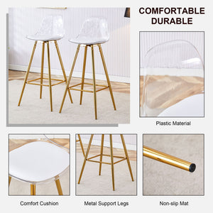 Stylish Upholstered Bar Chairs With Metal Leg