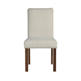 Upholstered Dining Chair with Nailhead Trim and Rolled Back, Set of 2