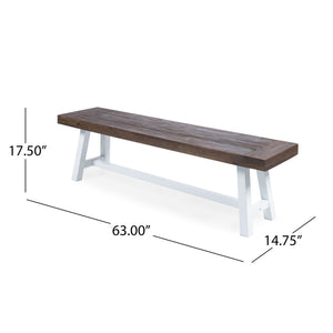 Tranquilizer Outdoor Acacia Wood Bench with Slat Panel Design