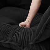 Modern Armchair Sofa 47" Cozy Upholstered Sofa Chair with Movable Ottoman