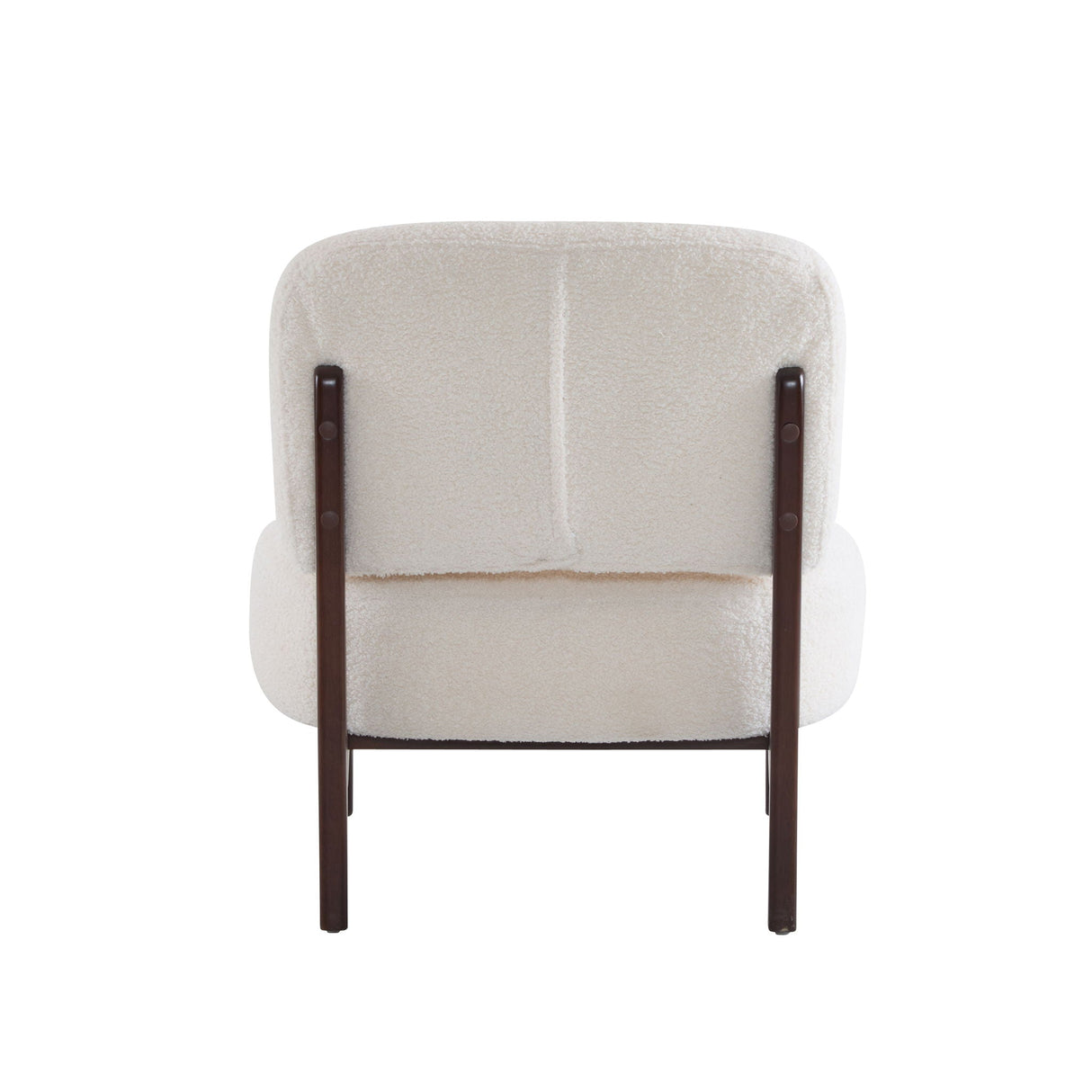Modern Boucle Lounge Chair With Solid Wood Fram