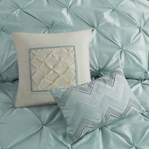 7 Piece Tufted Comforter Set - Seafoam King