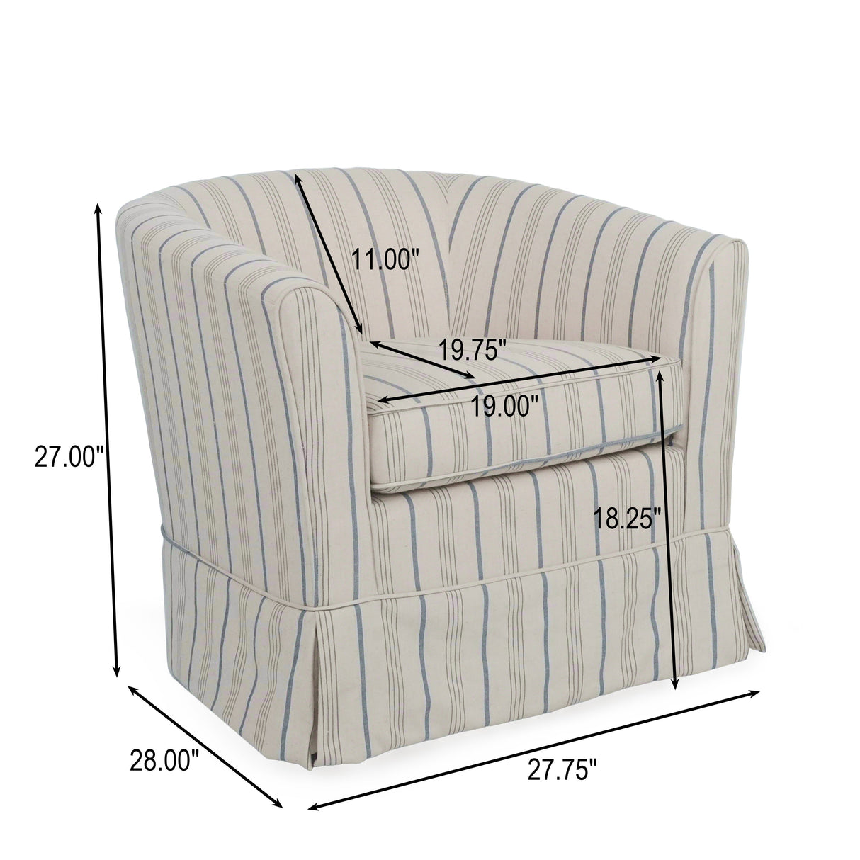 Zeniqua 27' Upholstered Swivel Chair with Loose CoverMulti