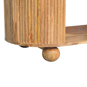 Solid Wood Soba Ball Coffee Table, Open Storage