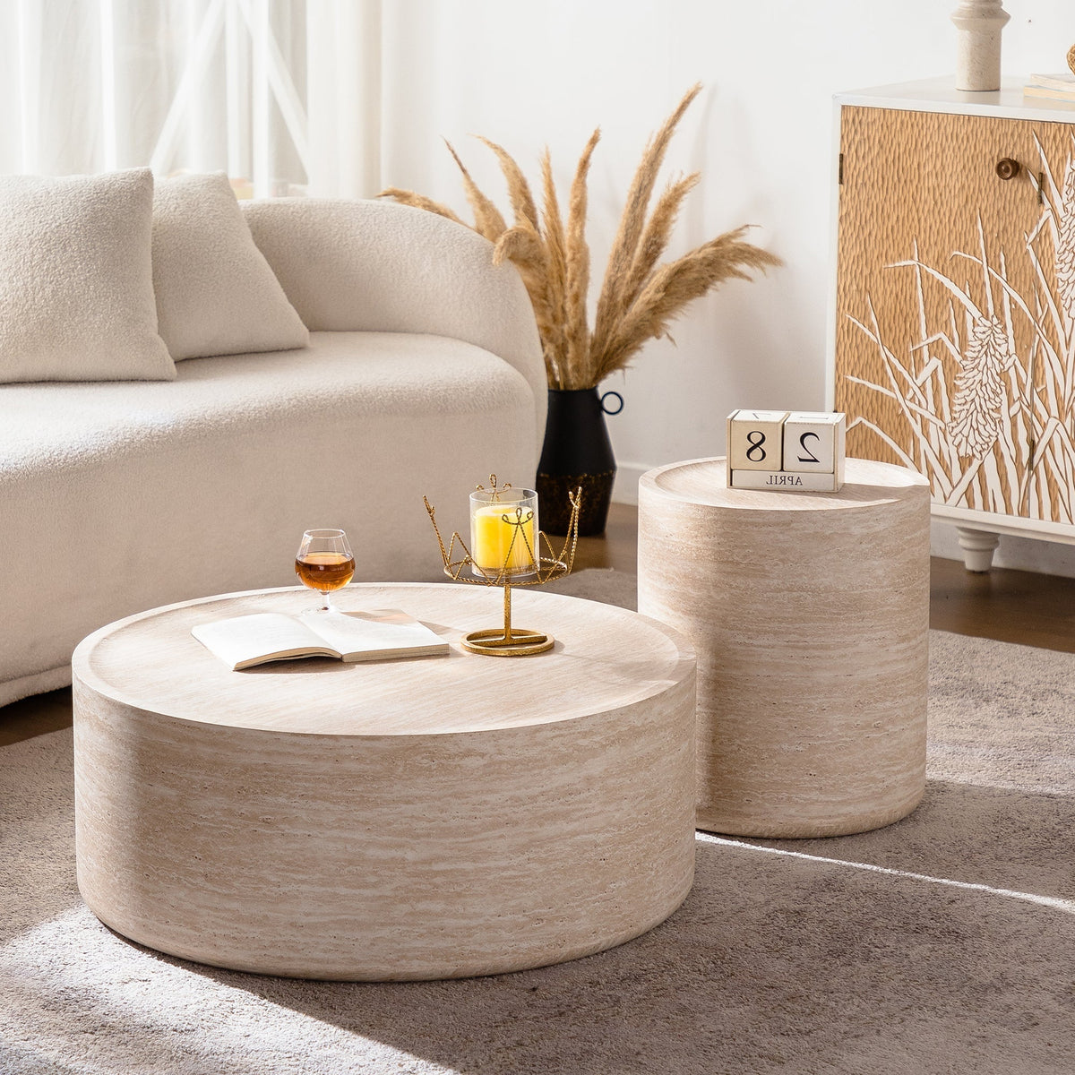 31.5'' Round Coffee Table with Mars Pattern