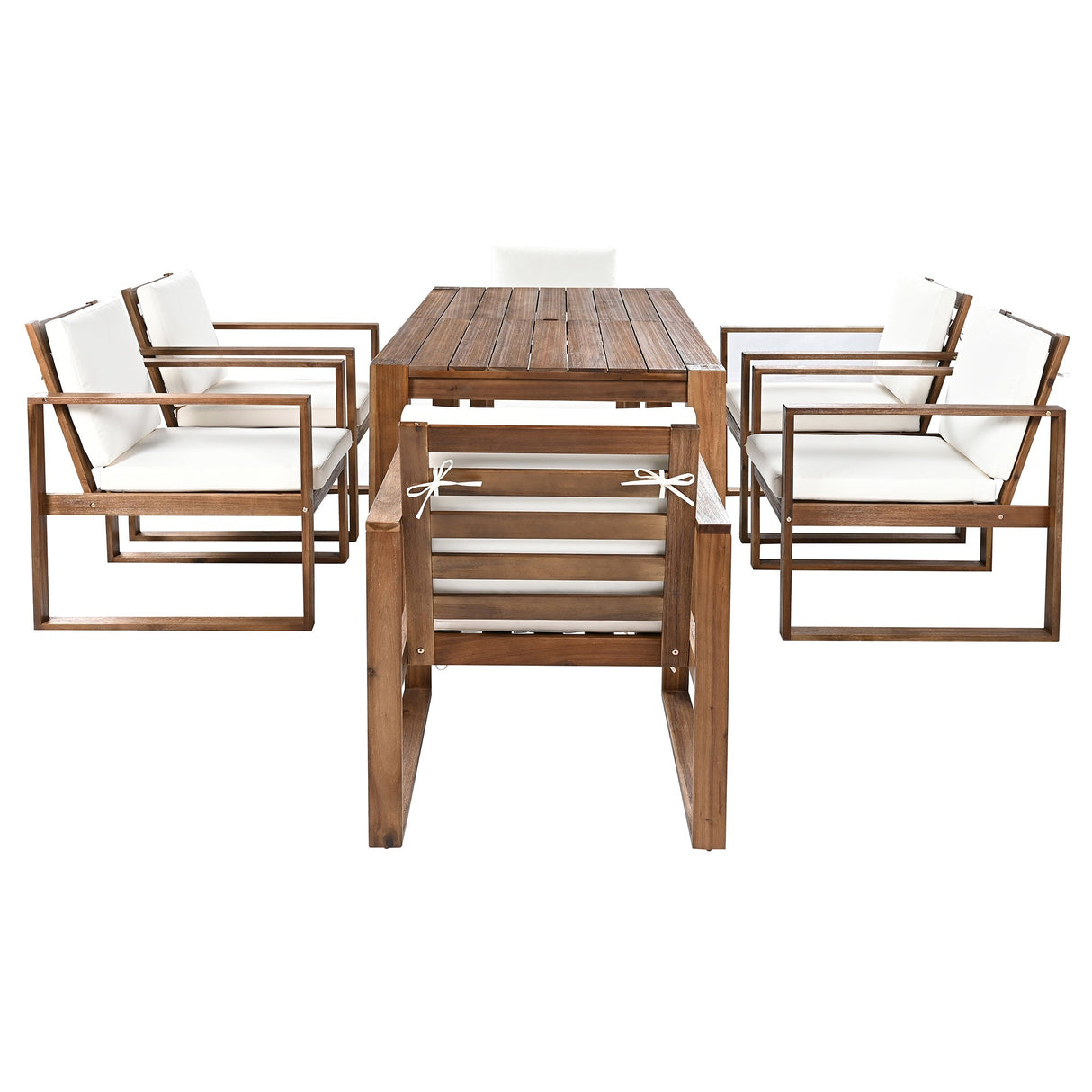 TREXM Patio Table and Chairs Set, 7-Piece Outdoor Dining Set for 6