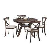 Wooden Dining Table Set (1 Table with 4 Chairs) Brown