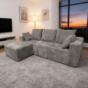 Corner Combination Sofa Sectional Couch With Soft Fabric