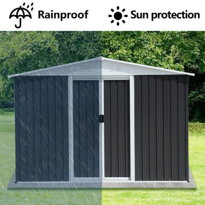 8x6 Feet Apex Roof Dark Storage Shed