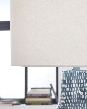 Schylarmont - Metal Table Lamp - Antique Gray / White