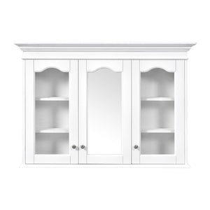 Medicine Cabinet With Mirror Door And Adjustable Shelves, Wall-Mounted Bathroom Storage Cabinet - White