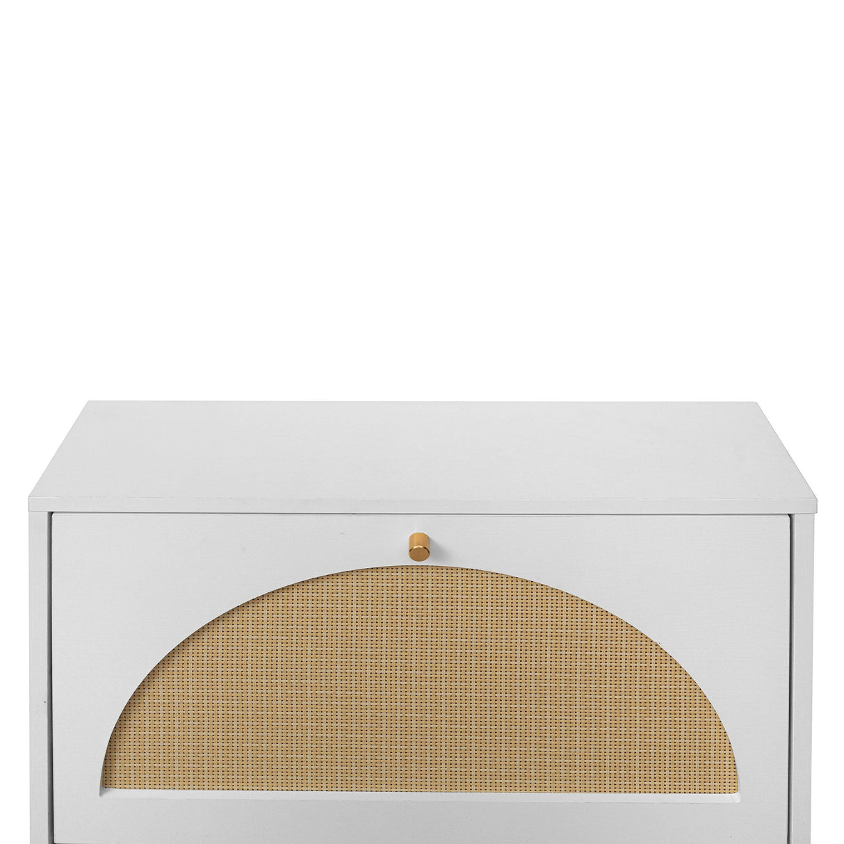 2 Door Shoe Rack, Rattan, Double Layer, Suitable For Living Room, Hallway - White