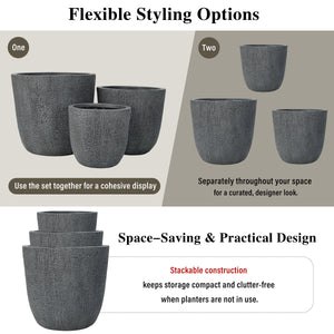 U_STYLE Lightweight MGO Planter Set of 3