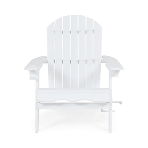 Zenithia Outdoor Foldable Adirondack Chair With 2 Cup Holders