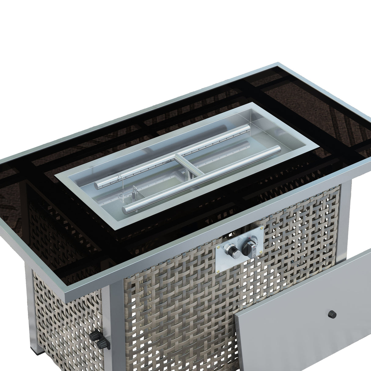 K&K 43' Propane Gas Fire Pit Table, Grey