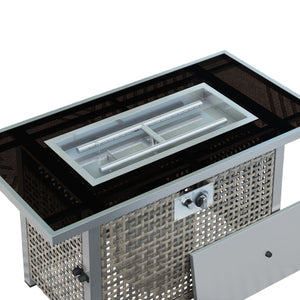 K&K 43' Propane Gas Fire Pit Table, Grey