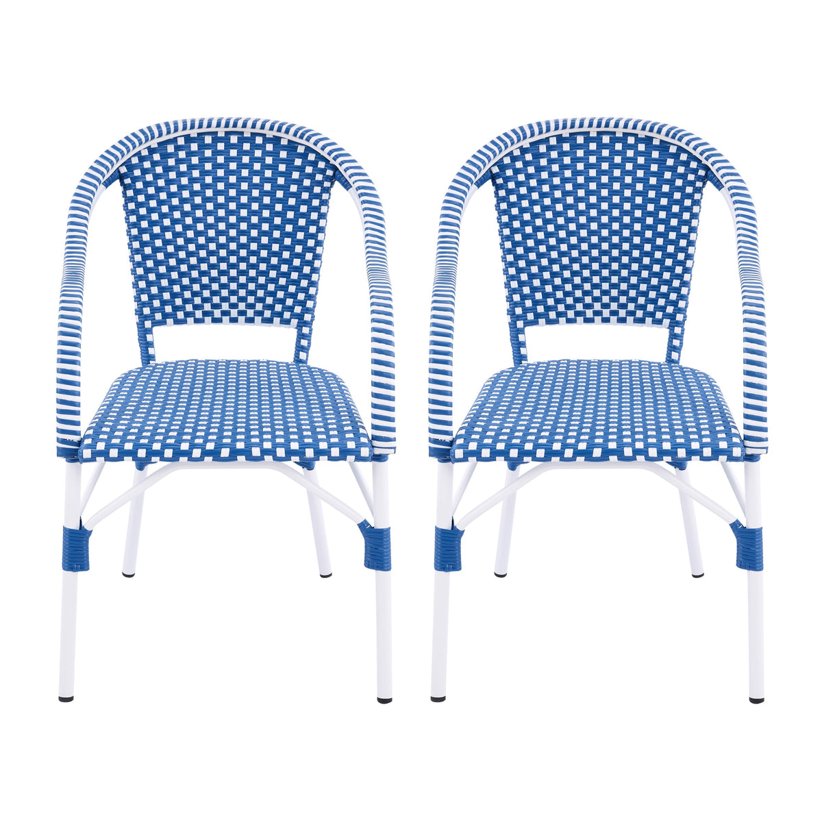 Outdoor Bistro Chairs with Aluminum Frame, Set of 2