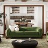 Alpine Luxurious Upholstery Sherpa Sofa with Removable Cushions - Available in White, Black, or Dark Green