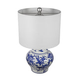 Blue and White Short Urn Ceramic Vase Lamp