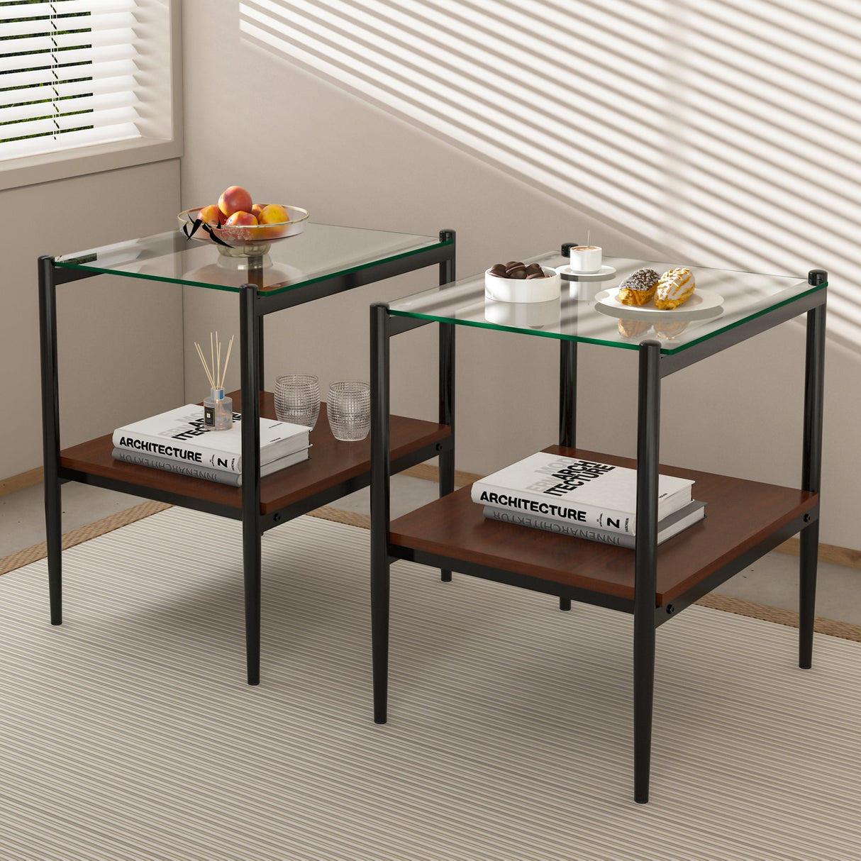 Set of 2 Rectangle End Table
