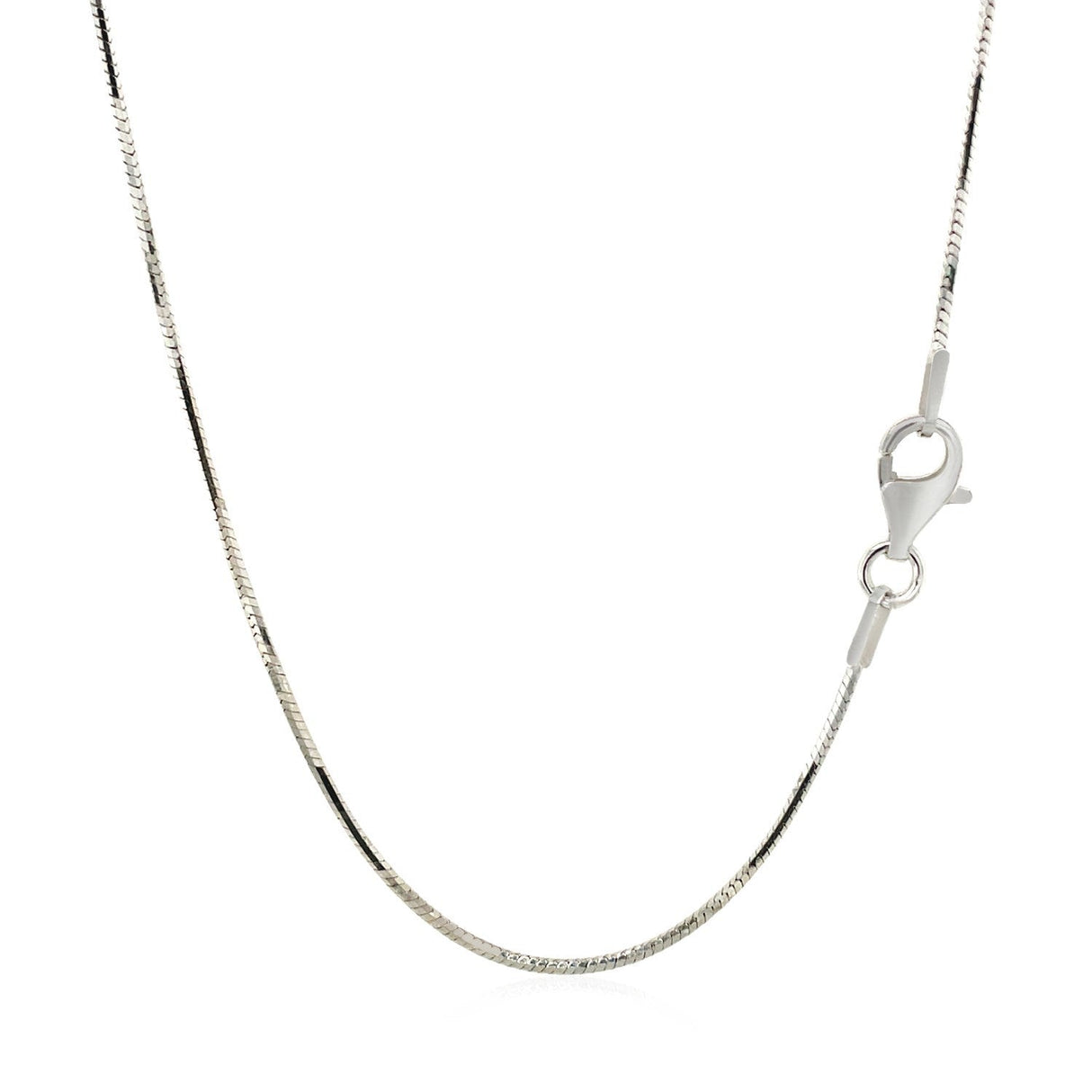 Sterling Silver Rhodium Plated Octagonal Snake Chain 1.1mm