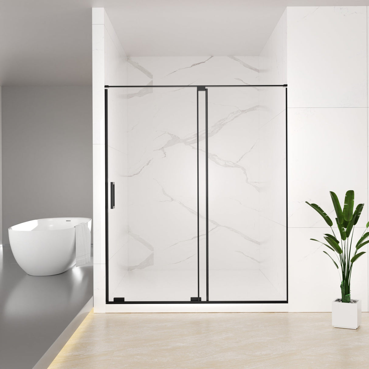 Semi-Frameless Sliding Shower Door