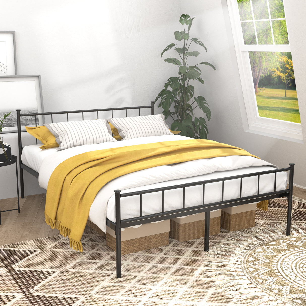 Queen Size Bed Frame, Headboard and Footboard