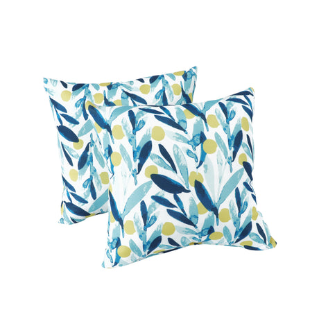2 Pack Weatherproof Outdoor Cotton Pillow Set, Water and Fade Resistant