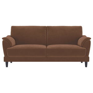 Selma Velvet Upholstered Crescent Arm Sofa Rust