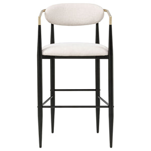 Tina Fabric Upholstered Bar Chair Beige (Set of 2)