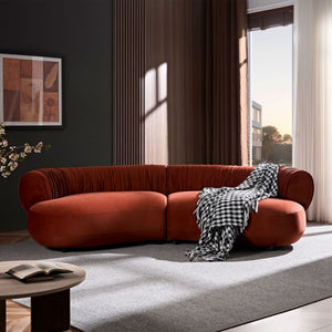 Modern Curved Sofa with Elegant Crescent Silhouette Design