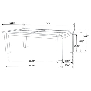 Guster Rustic Golden Brown Rectangular Dining Table