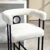 Household bar stools set of 2, modern upholstered with back