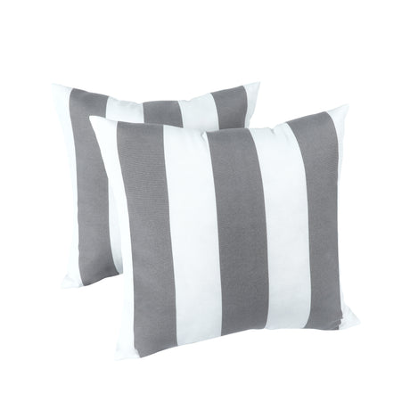 2 Pack Weatherproof Outdoor Cotton Pillow Set, Water and Fade Resistant