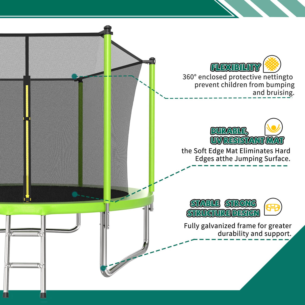 10FT Trampoline with Basketball Hoop and Ladder