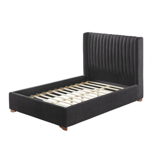 Corduroy Upholstered Wingback Bed Frame