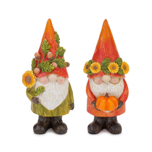 Harvest Gnome Figurine with Pumpkin and Sunflower (Set of 4)