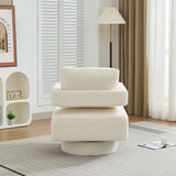 Stonewell Square Swivel Accent Chair with Open Back