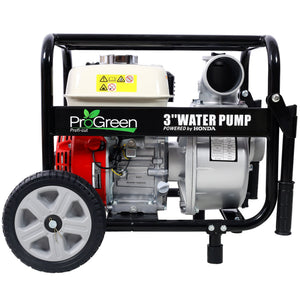 Honda - Gx160 Engine Water Pump 3" 264Gpm With Accessories Kit And Handle Wheel Kit - Black / Red