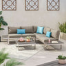 Sterling Outdoor V Shaped 5 Seater Sofa Set With Cushions