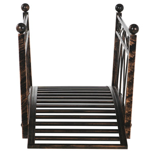 Outsunny 3.3' Metal Arch Zen Garden Bridge with Safety Siderails