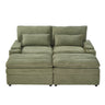 Convertible Loveseat Sofa With Storage, USB Ports, Cup Holders