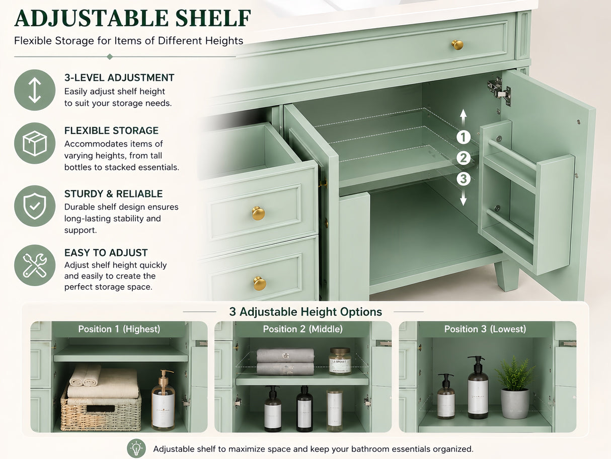 36 Inch Elegant Modern Bathroom Vanity with Sink