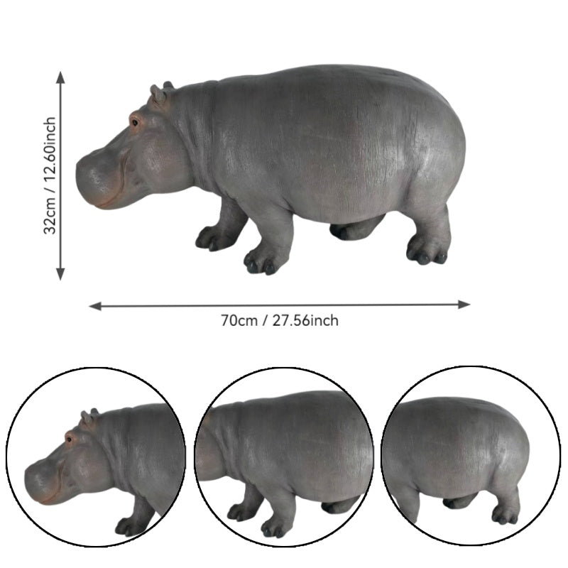 12.6'' Weather Resistant Hippopotamus Garden Statue