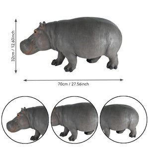 12.6'' Weather Resistant Hippopotamus Garden Statue